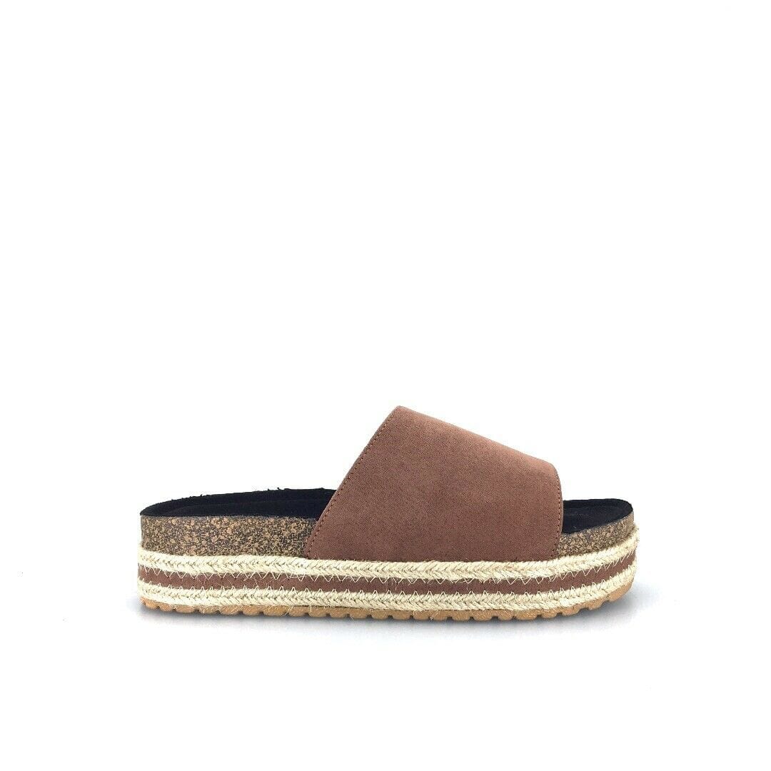 Qupid Womens Size 6M Brown Everyday Espadrille Slides “Idelisa-02”