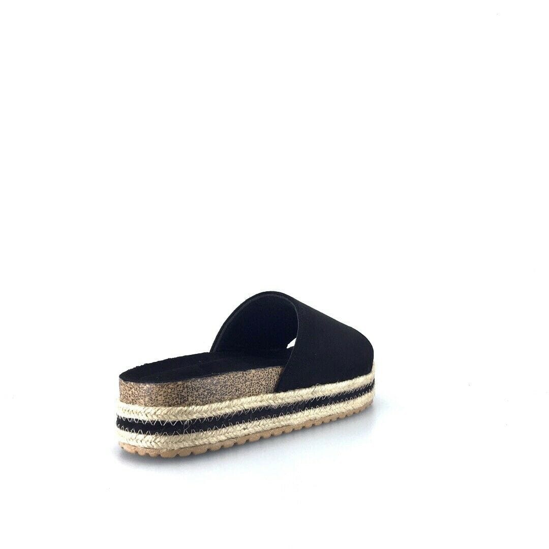 Qupid Womens Size 6M Black Everyday Espadrille Slides “Idelisa-02”