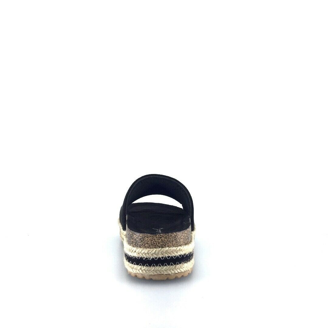 Qupid Womens Size 6M Black Everyday Espadrille Slides “Idelisa-02”