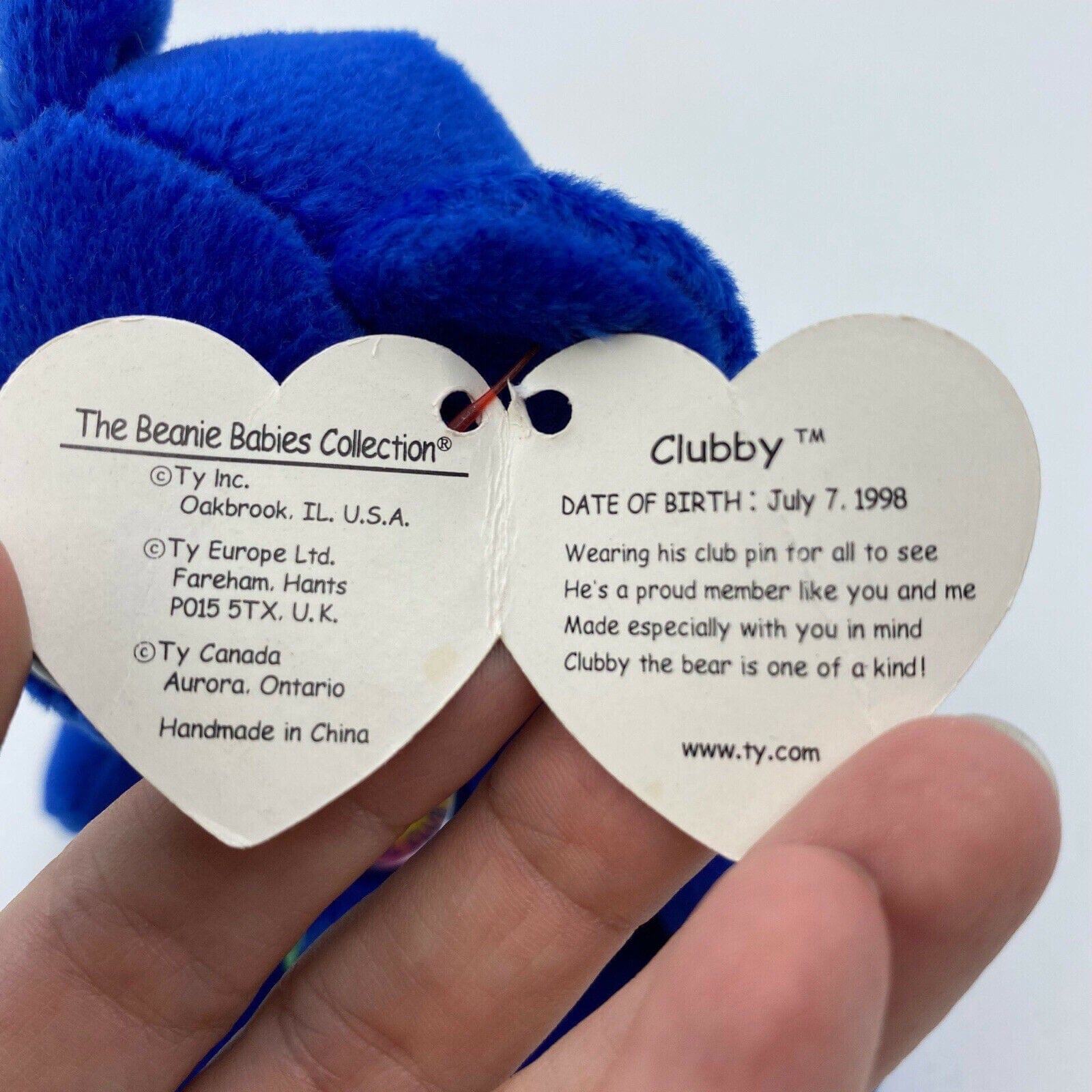 Clubby beanie baby on sale july 7 1998