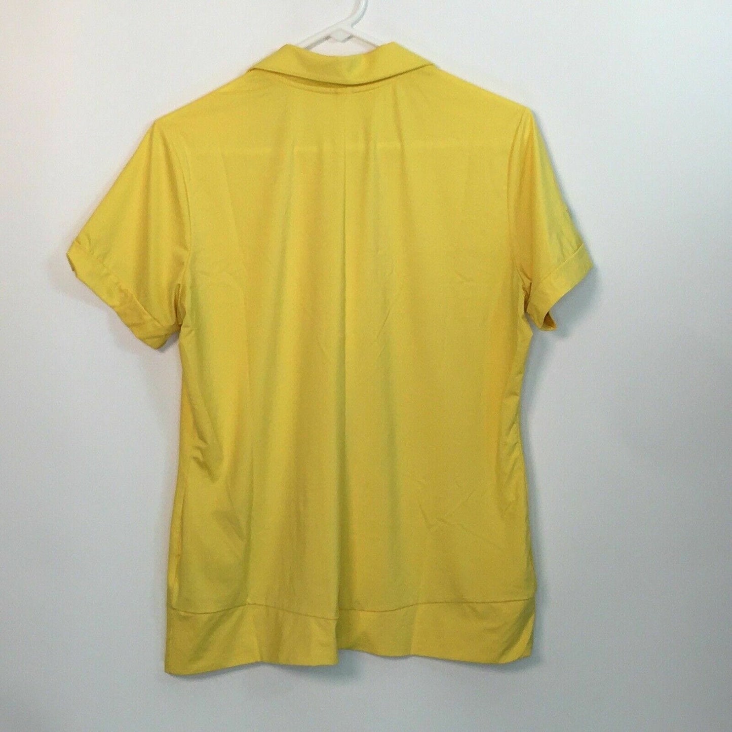 NIKE Womens Size Large Yellow Golf Shirt Tour Performance Short Sleeve Polo