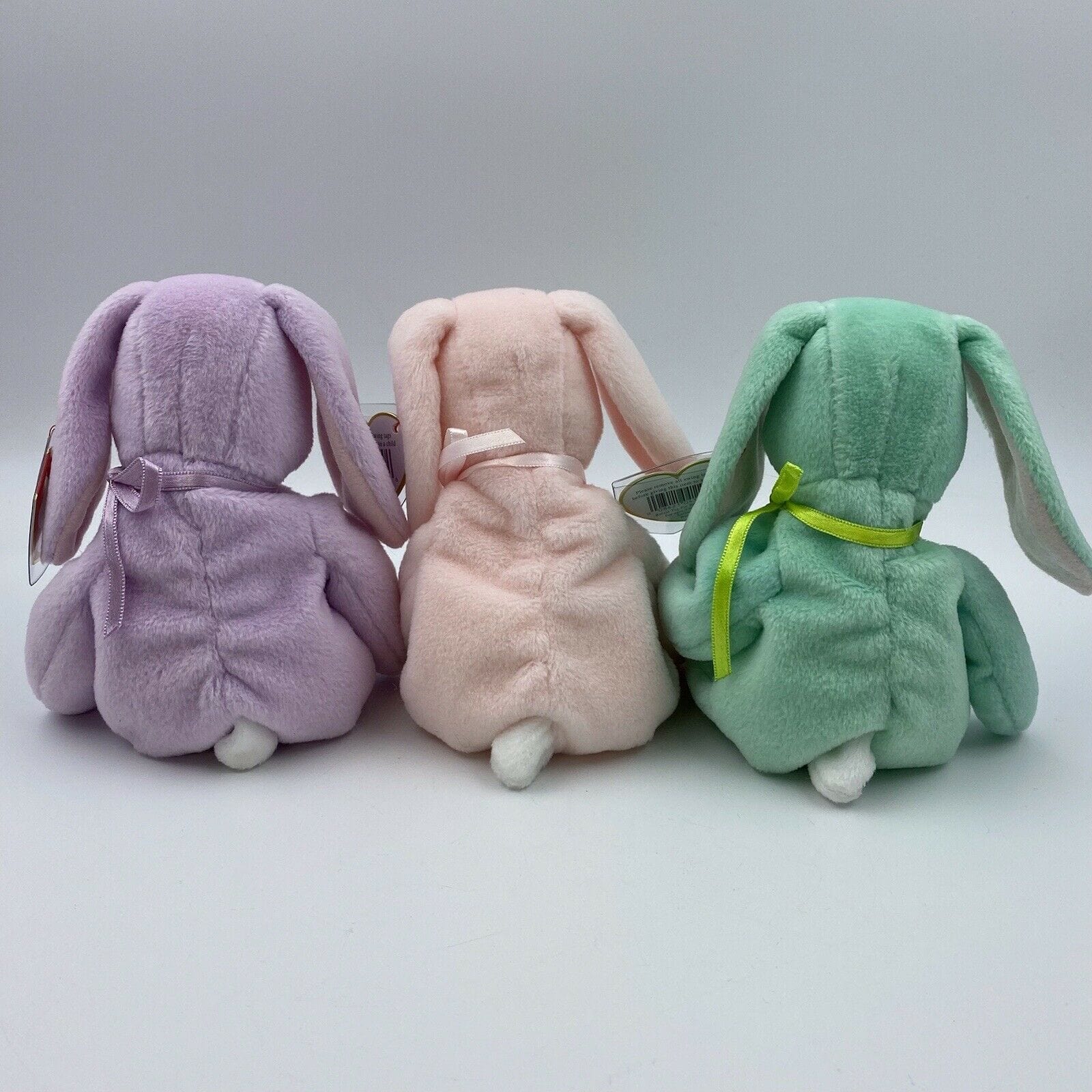 Ty Beanie Baby Bunny Trio Hippity Hoppity Floppity 