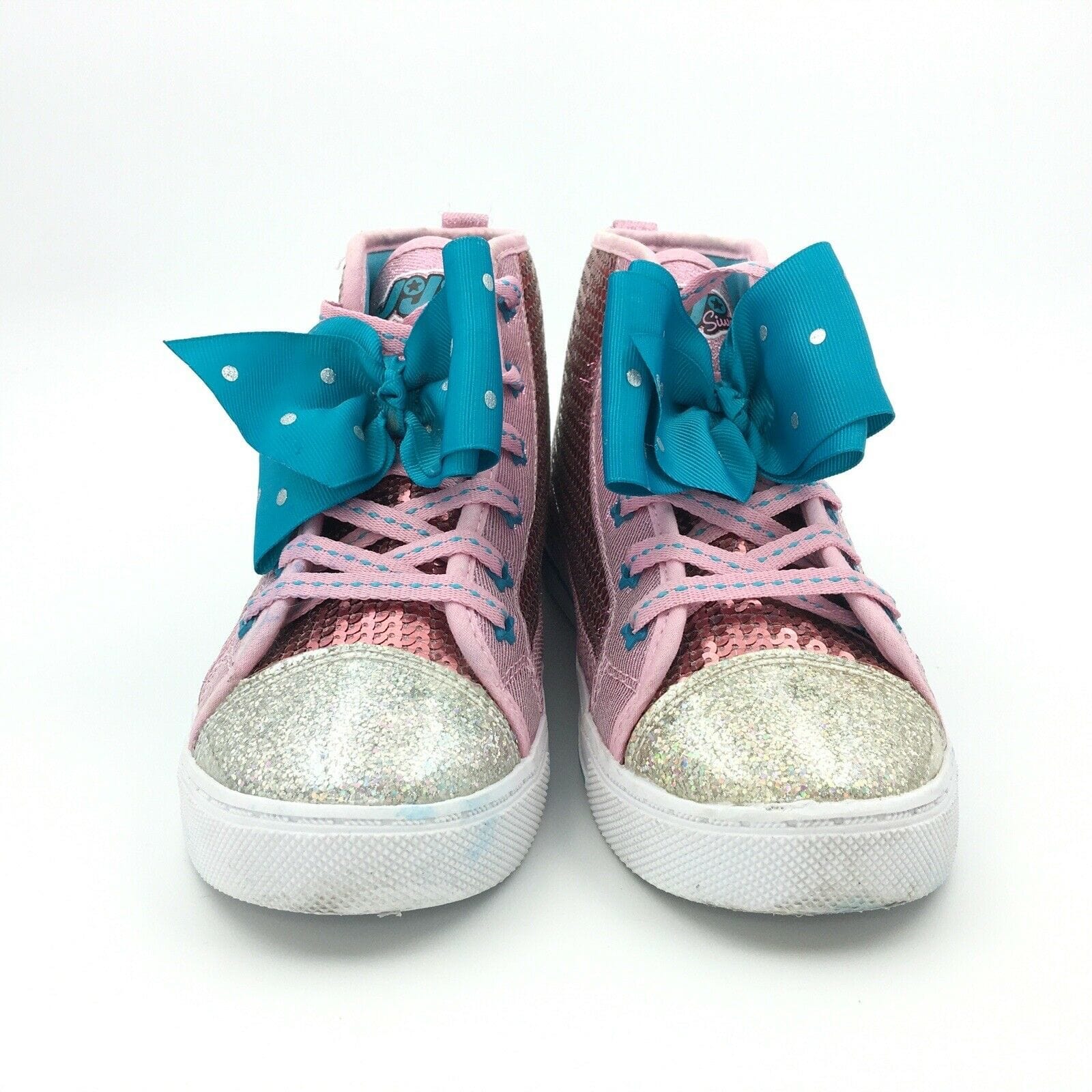 JoJo Siwa High Top Shoes for Girls Pink Glitter Bow Fun Stylish Parsimony Shoppes