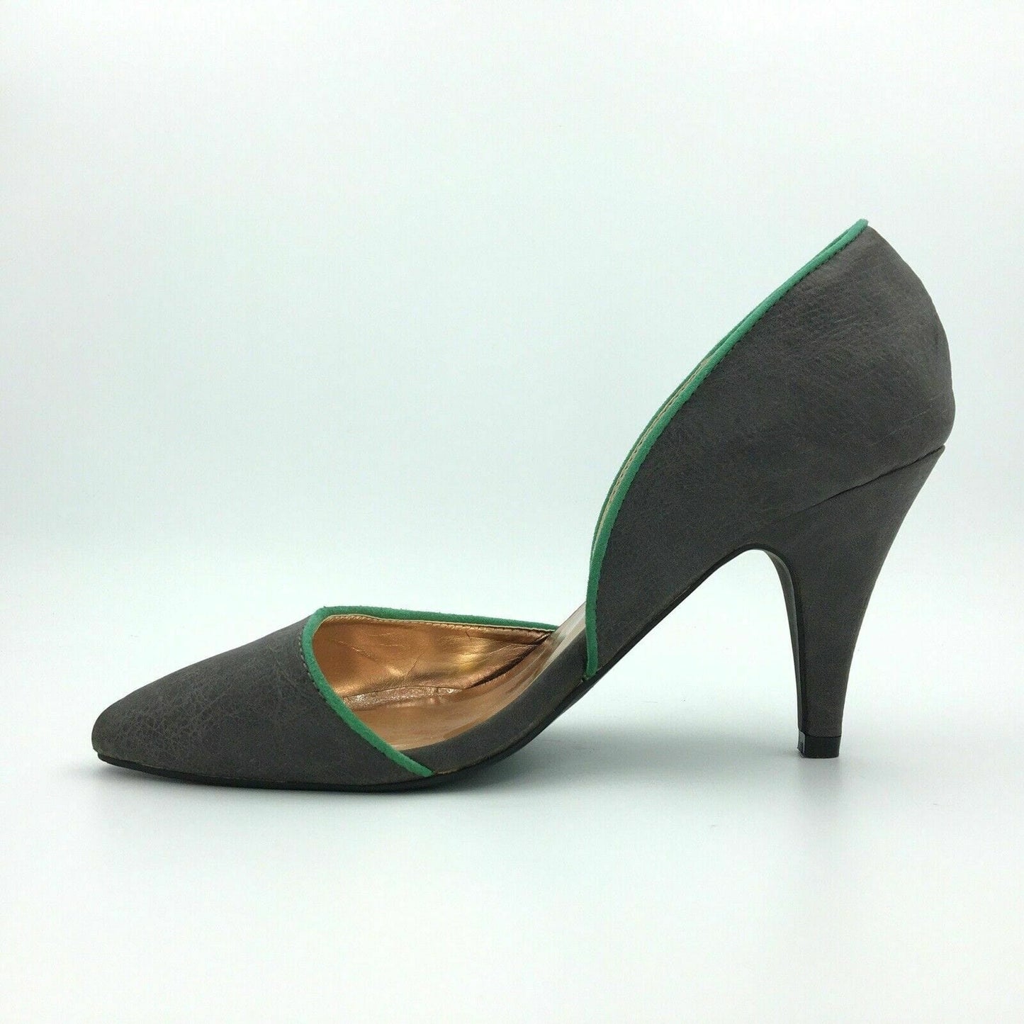 GoMax Womens Carabelle Size 9 Gray Green Pump Pointed Toe Heels Shoes