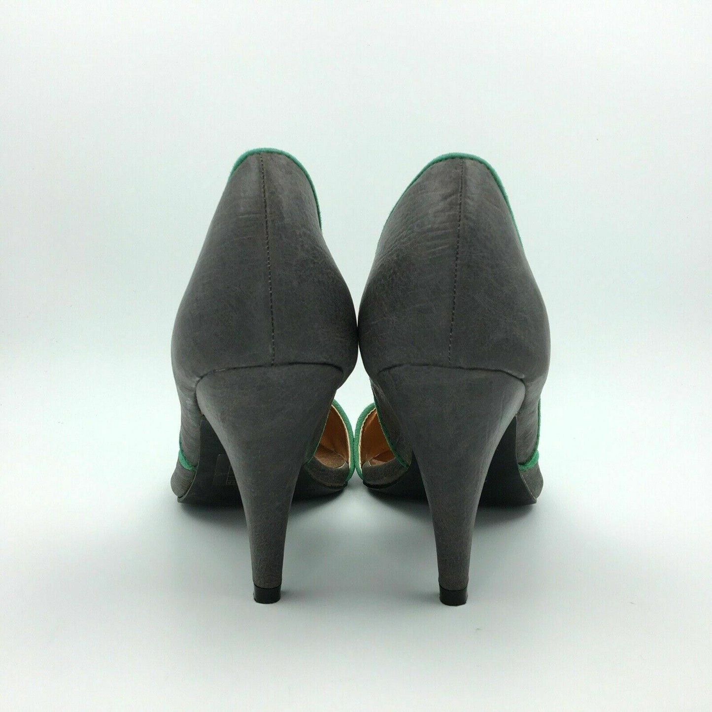 GoMax Womens Carabelle Size 9 Gray Green Pump Pointed Toe Heels Shoes