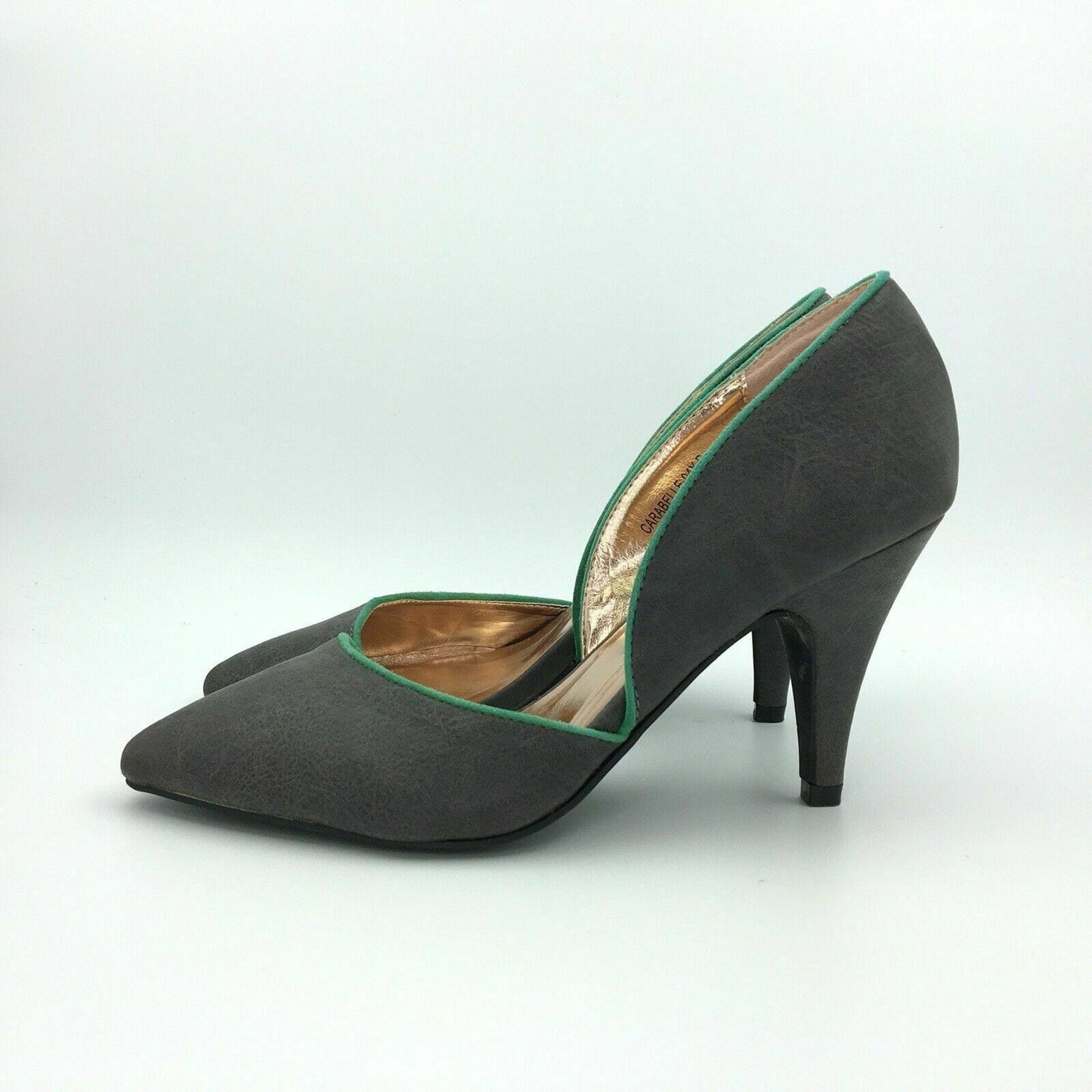 GoMax Womens Carabelle Size 9 Gray Green Pump Pointed Toe Heels Shoes