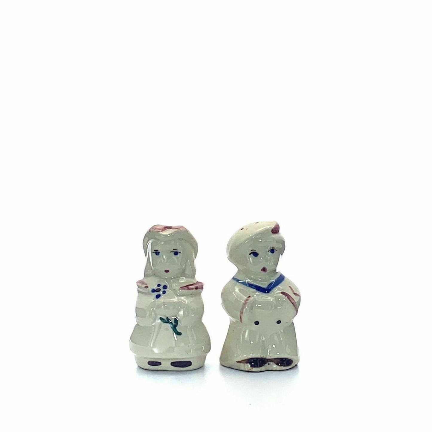 Vintage Ceramic Dutch Boy & Girl Salt & Pepper Shakers Set