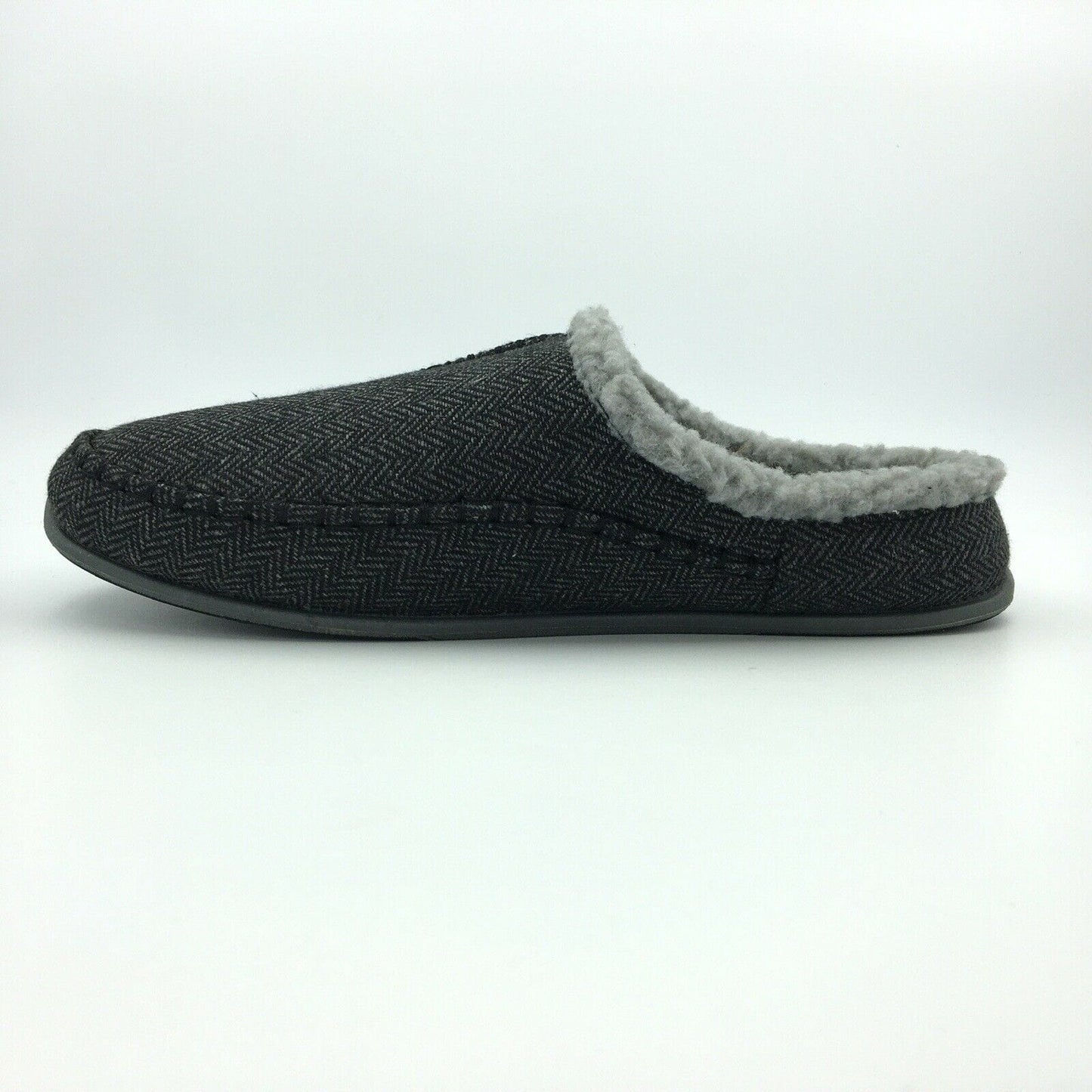 Slipperooz Mens NORDICPLUS Size 13M Black Tweed Slip-On Memory Foam Slippers