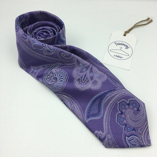 New Jos A Bank Mens Purple Paisley Necktie Tie One Size 54” $79