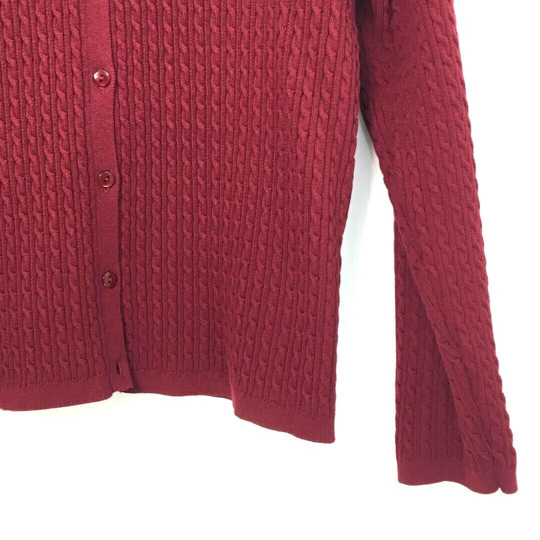 Pendleton Womens Cardigan Size Petite L PL Scarlet Red Sweater