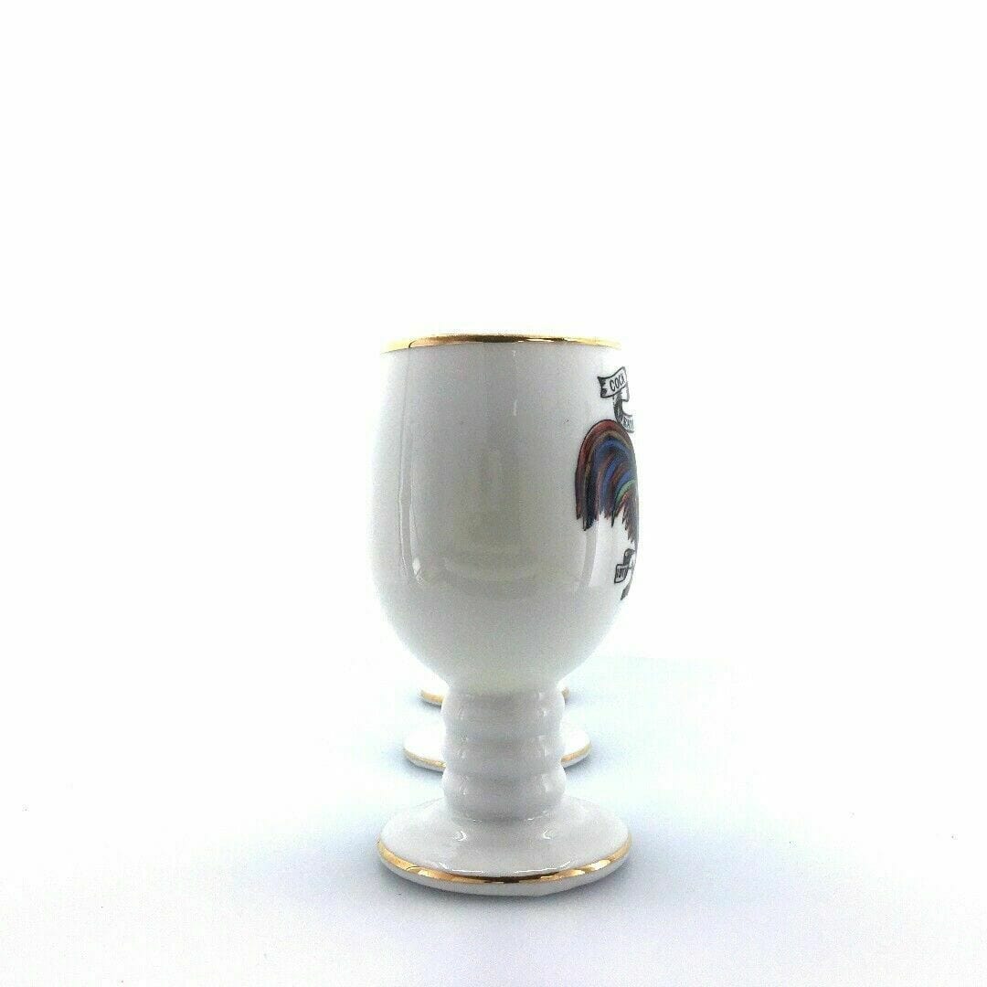 Set Of 3 Royal Crown Vintage Porcelain Footed Gold Rimmed Coffee Mugs Tea Cups