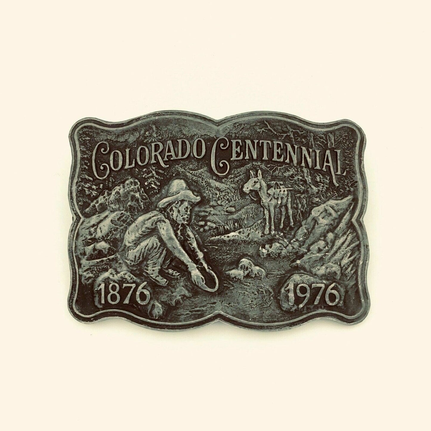 Vintage 1975 Colorado Centennial 1876 - 1976 James Lind Belt Buckle USA