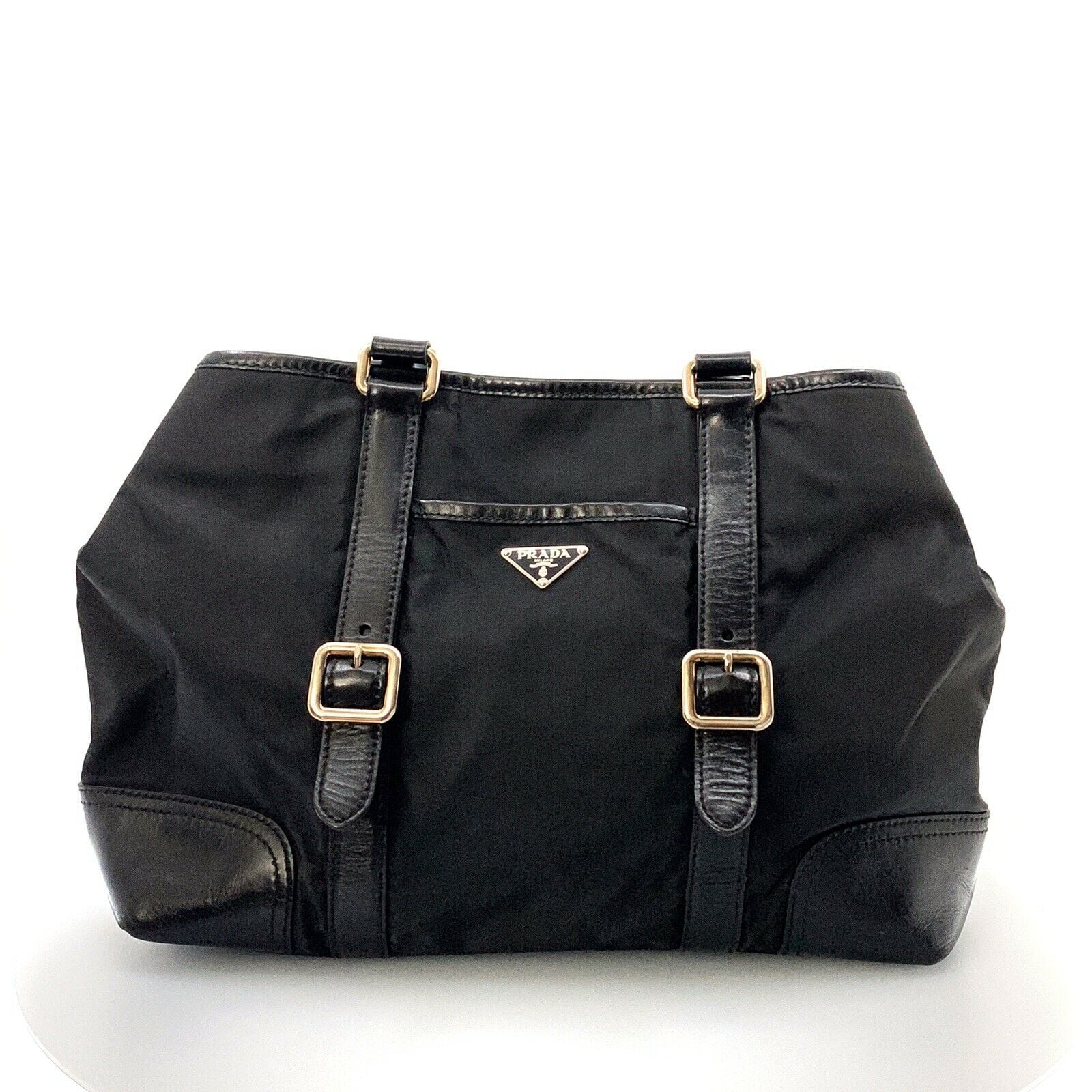 Prada nylon discount and leather bag