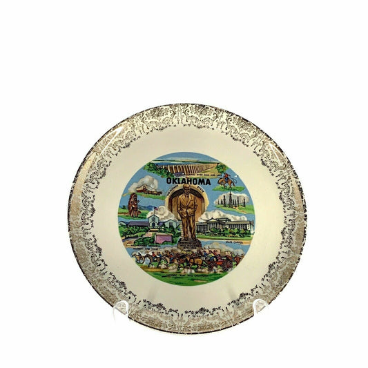State Of Oklahoma Souvenir Collectible Plate, White - 9.5”