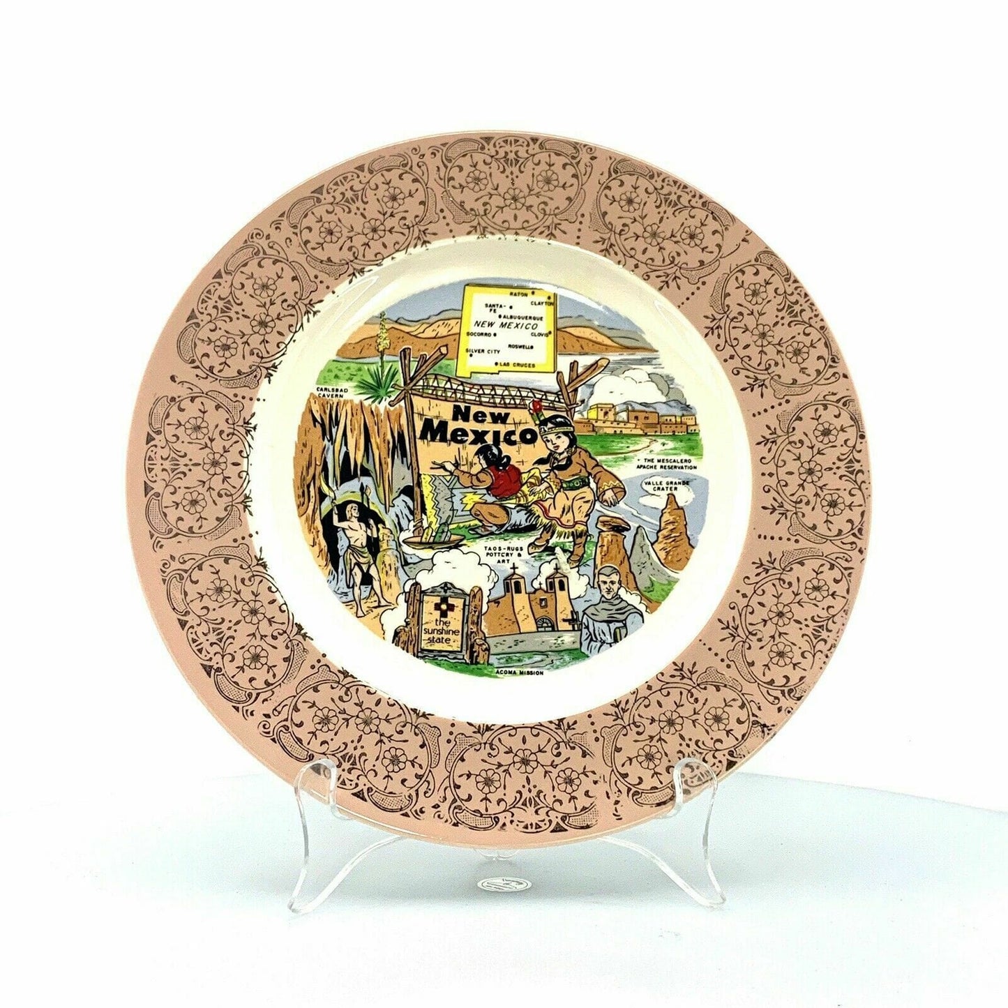State Of New Mexico Souvenir Collectible Plate, White - 9.5”