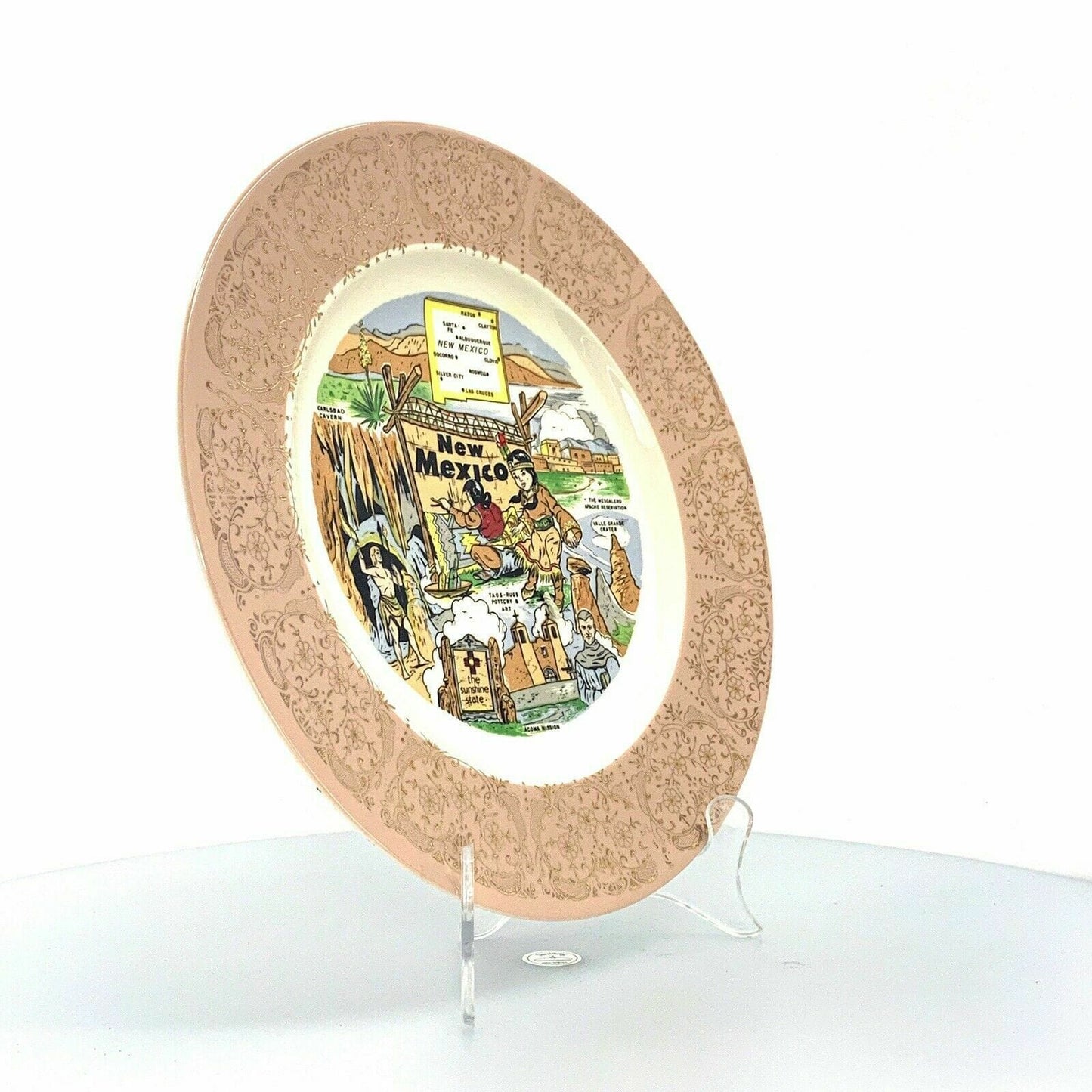 State Of New Mexico Souvenir Collectible Plate, White - 9.5”