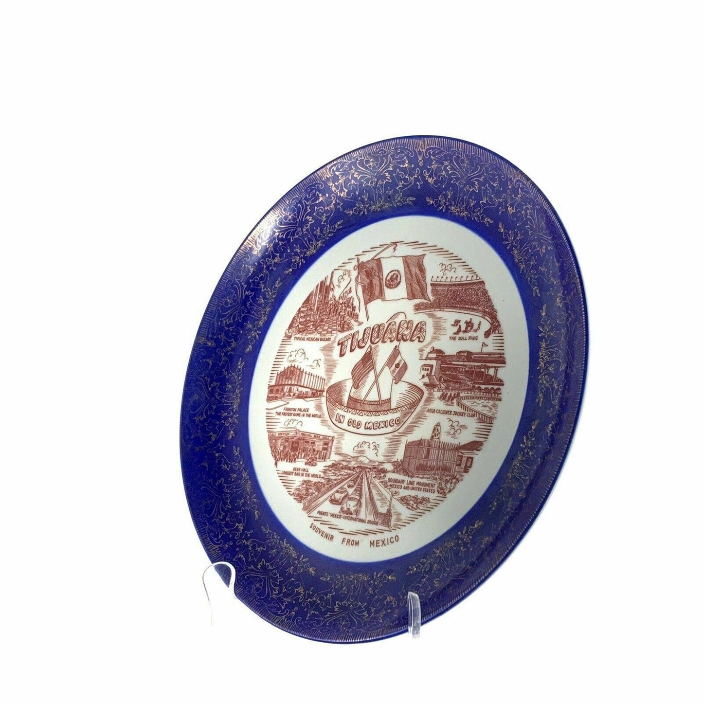 Tijuana In Old Mexico Souvenir Collectible Plate, White - 9.5”