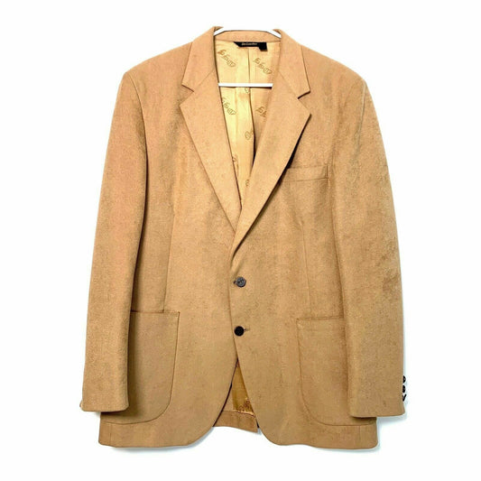 WFF by Farah Faux SuperSuede 2-Button Blazer Sport Jacket, Beige -  Size 44R