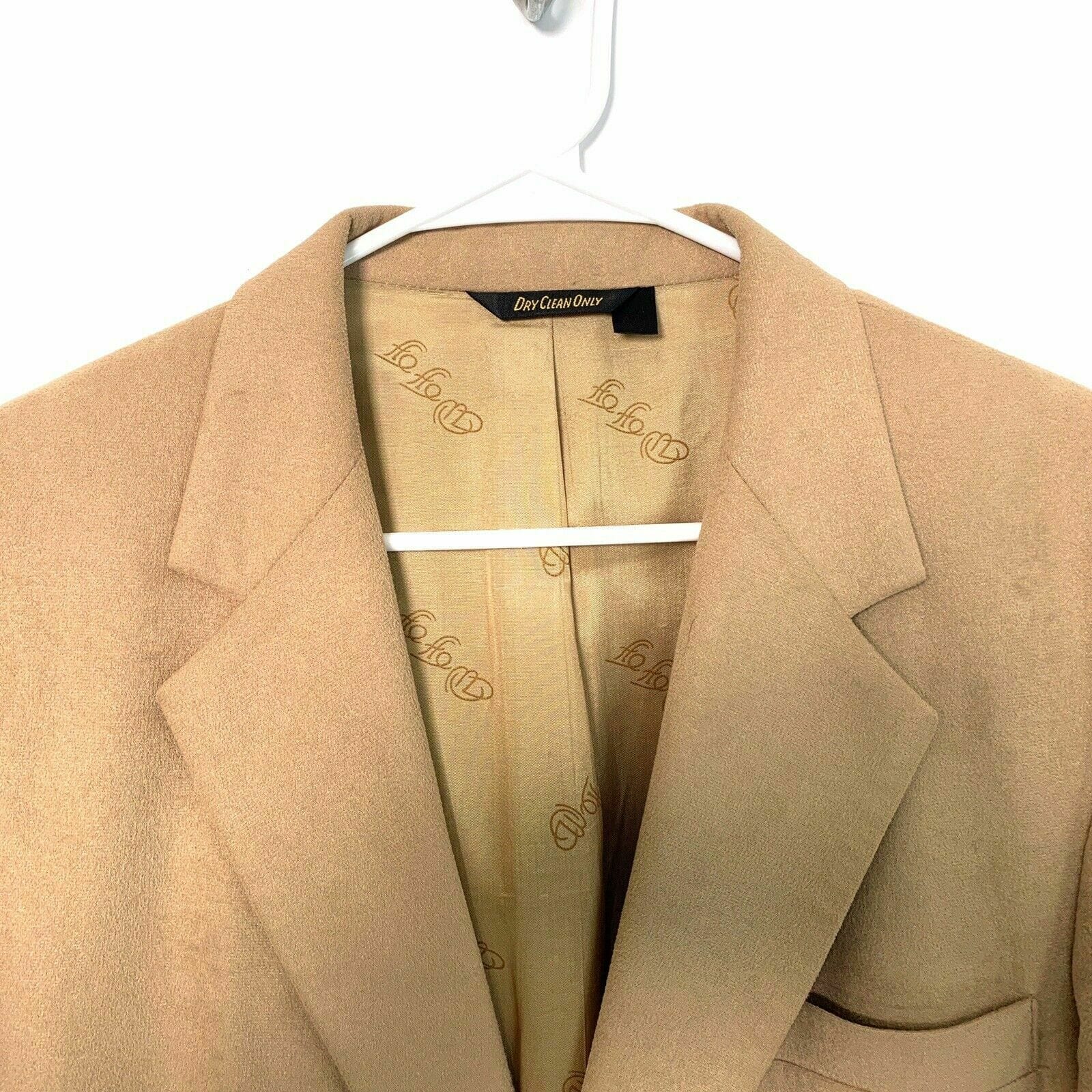 WFF by Farah Faux SuperSuede 2-Button Blazer Sport Jacket, Beige