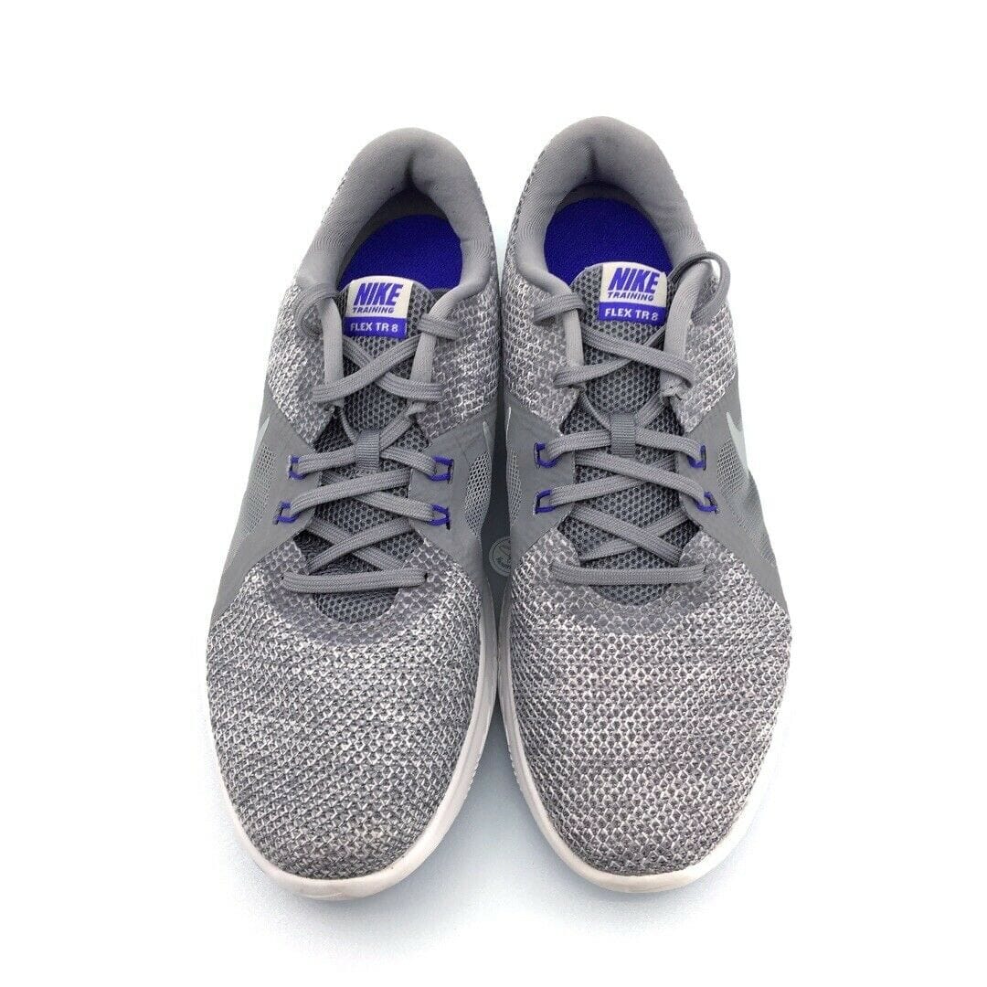 Nike Womens Training Flex TR 8 Athletic Shoes, Gray / Purple - Size 11