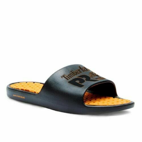 Timberland PRO Mens Size 8M Black Orange Slides Shower Shoes TB 0A2A71 001 AFT