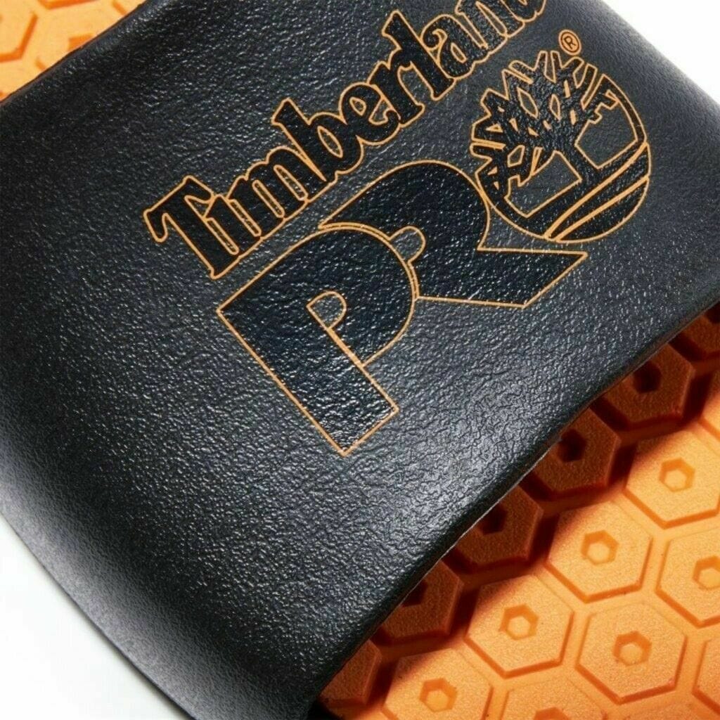 Timberland PRO Mens Size 8M Black Orange Slides Shower Shoes TB 0A2A71 001 AFT