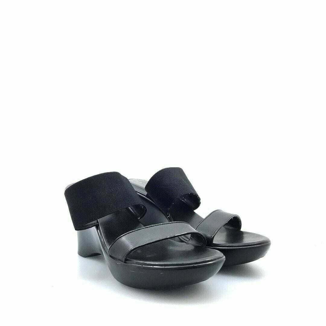 Tommy Hilfiger Womens Shoes 8M Alessa Black Wedge Sandals