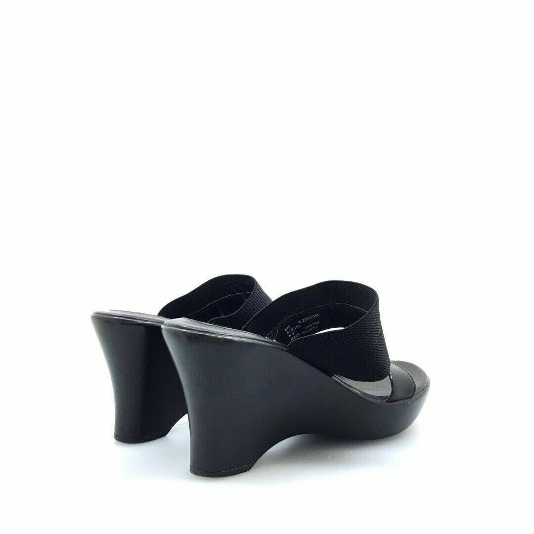 Tommy Hilfiger Womens Shoes 8M Alessa Black Wedge Sandals