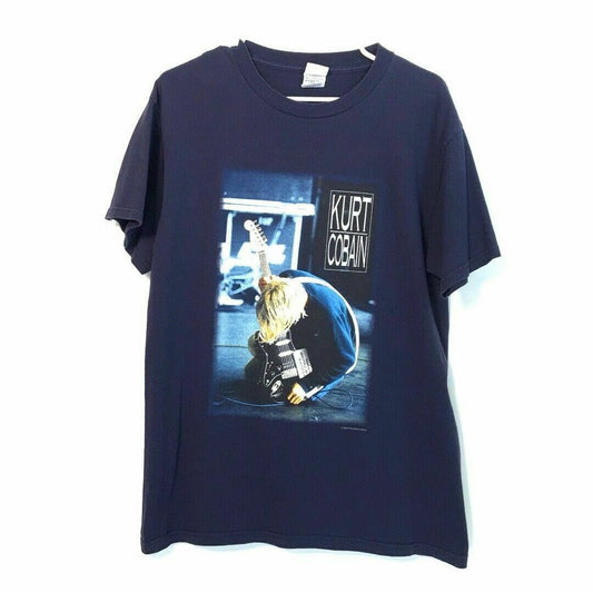 Vintage 2000 Size Medium Blue T-Shirt Nirvana Kurt Cobain The End Of Music