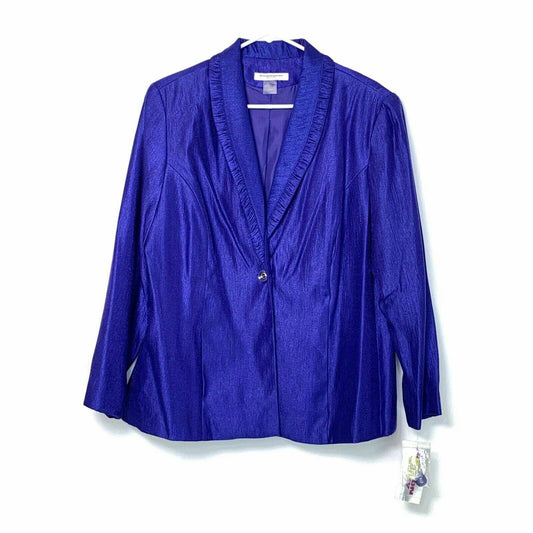 Allison Daley Petite Womens Size 14P Purple Jacket 1 Button