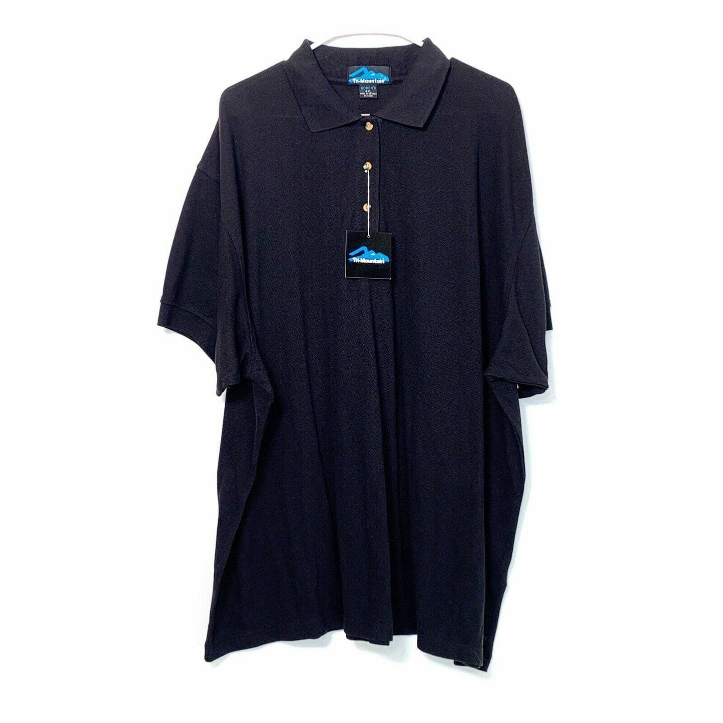 Tri-Mountain Womens Size 4XL Black Polo Golf Shirt Short Sleeve