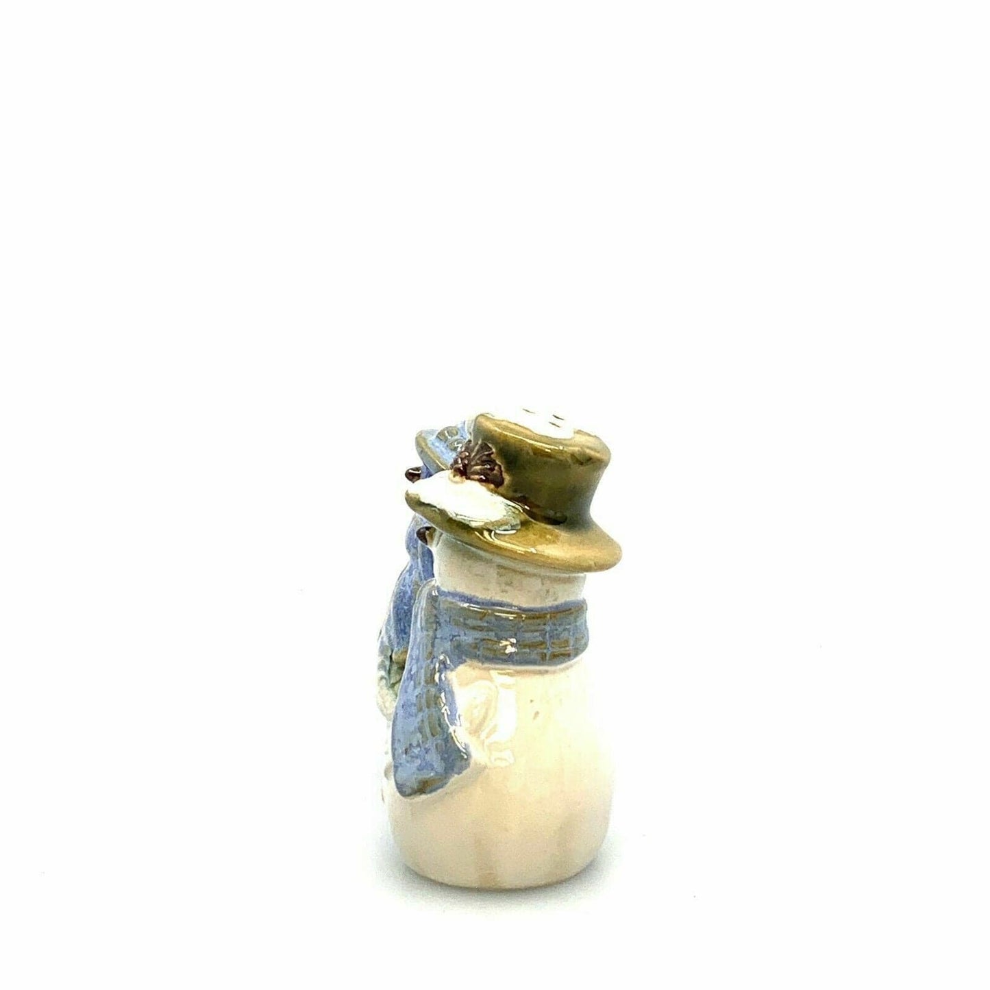 Mr & Mrs Snowman Couple Salt And Pepper Shakers Set Stoneware