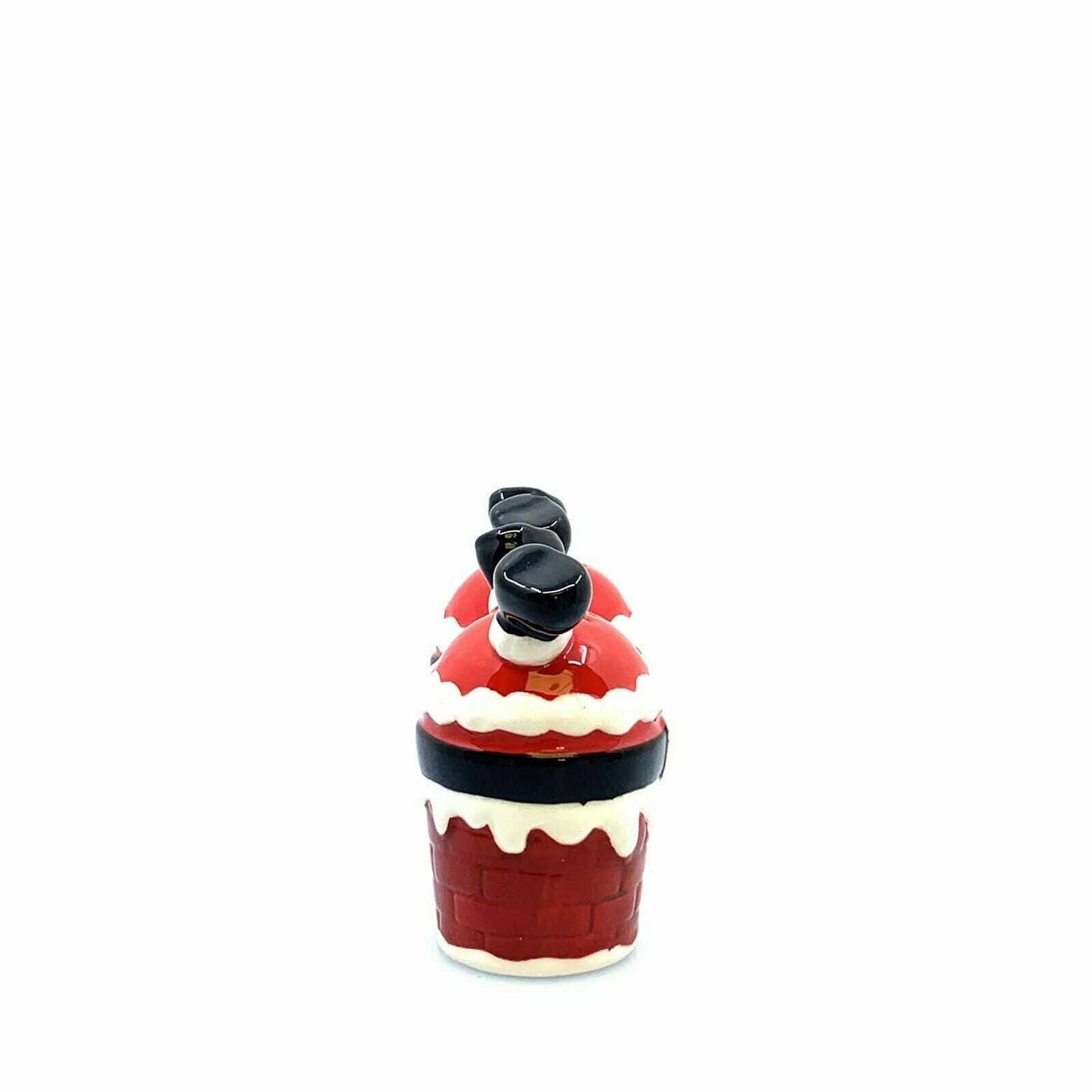 Santa Going Down the Chimney Salt And Pepper Shakers Set Ceramic