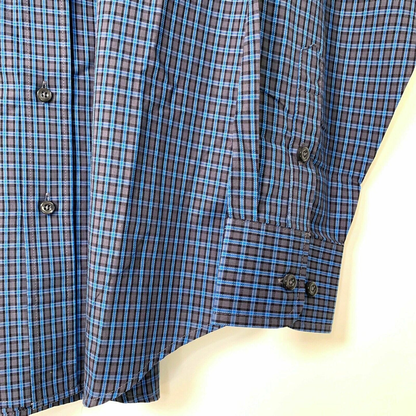 Panhandle Select Mens Size XL Blue Check Dress Shirt Button Down Long Sleeve