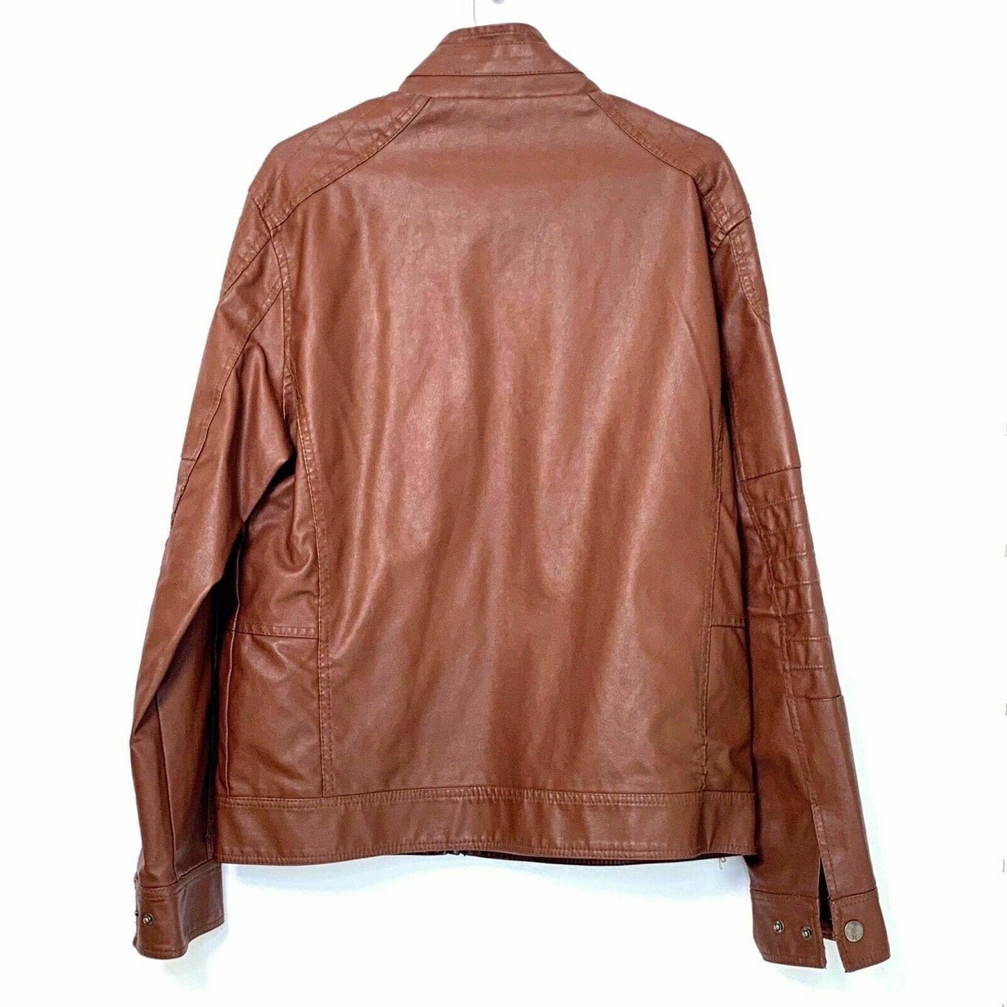 XRAY Jeans Mens Brown Faux Leather Riding Jacket Size XL