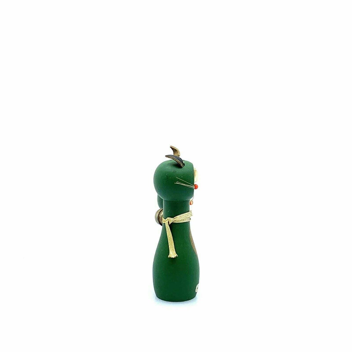 Vintage Green Cat Hand Painted Magnetic Wood Salt & Pepper Shakers Set