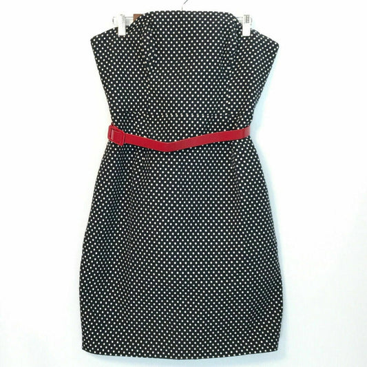 SUZI CHIN for MAGGY BOUTIQUE Womens Dress Size 8 Navy/White Polka Dot Strapless