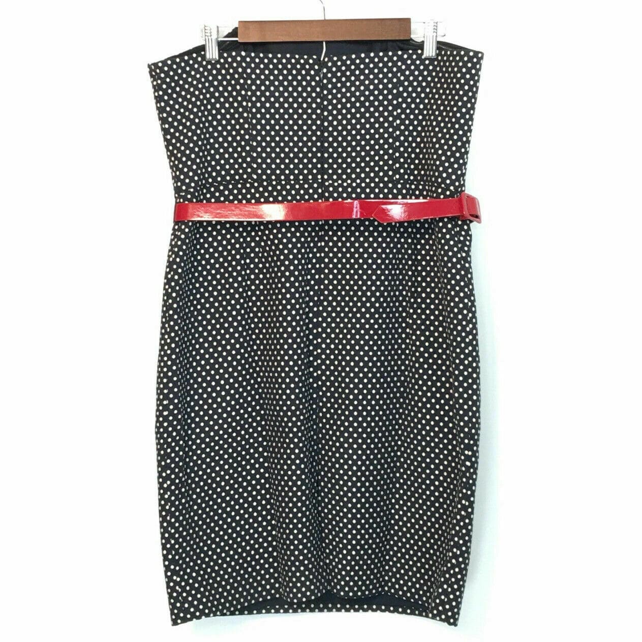 SUZI CHIN for MAGGY BOUTIQUE Womens Dress Size 8 Navy/White Polka Dot Strapless