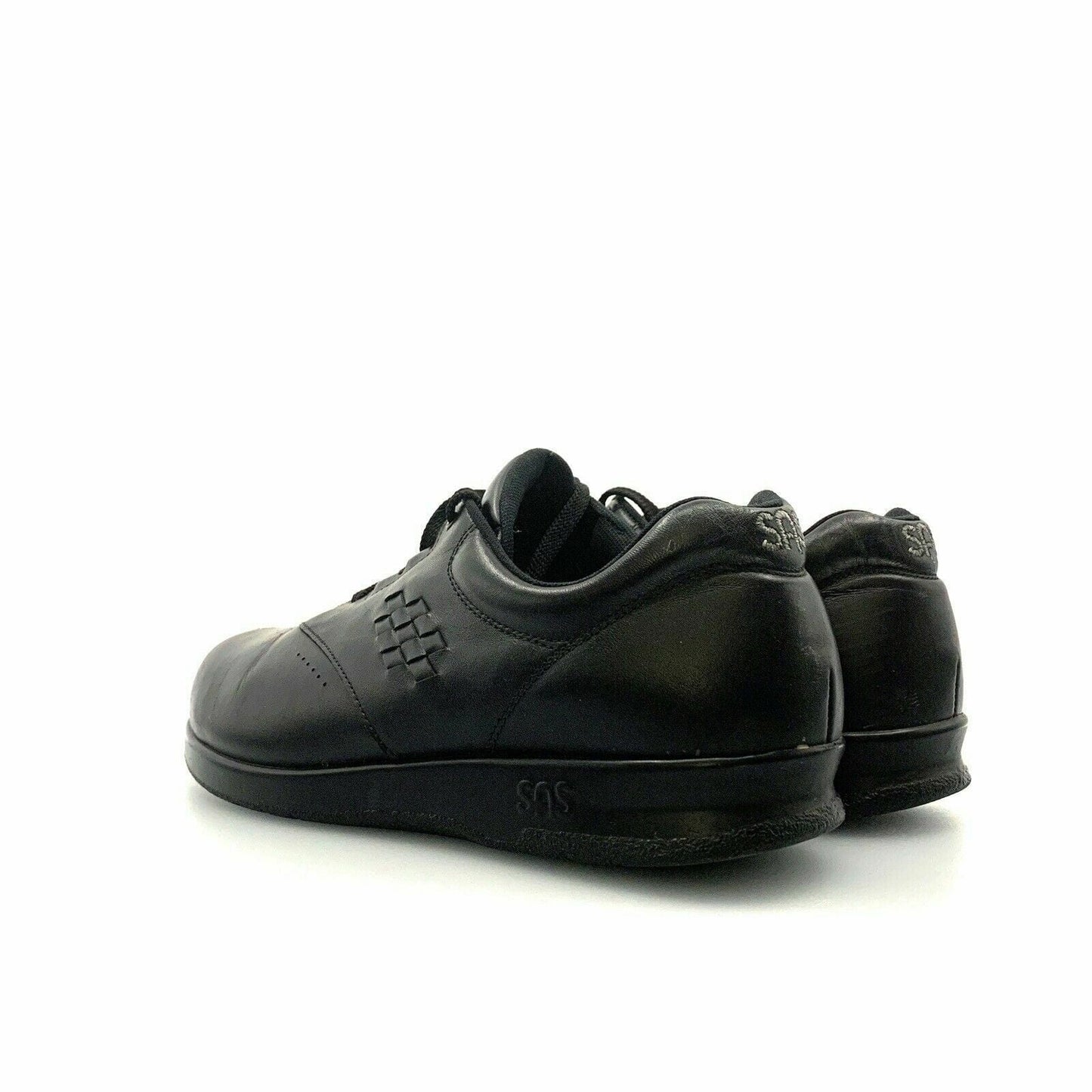 SAS Womens Size 9.5M Black Free Time Lace Up Diabetic Shoes Walking Comfort
