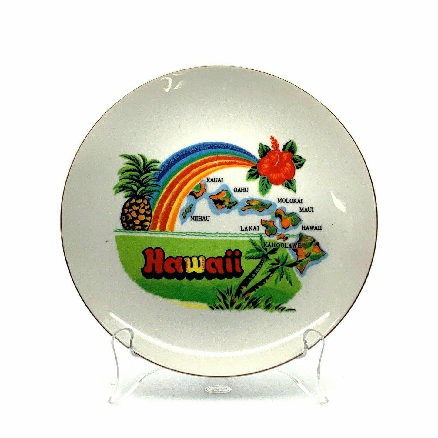 State Of Hawaii Souvenir Collectible Plate, White - 9.5”