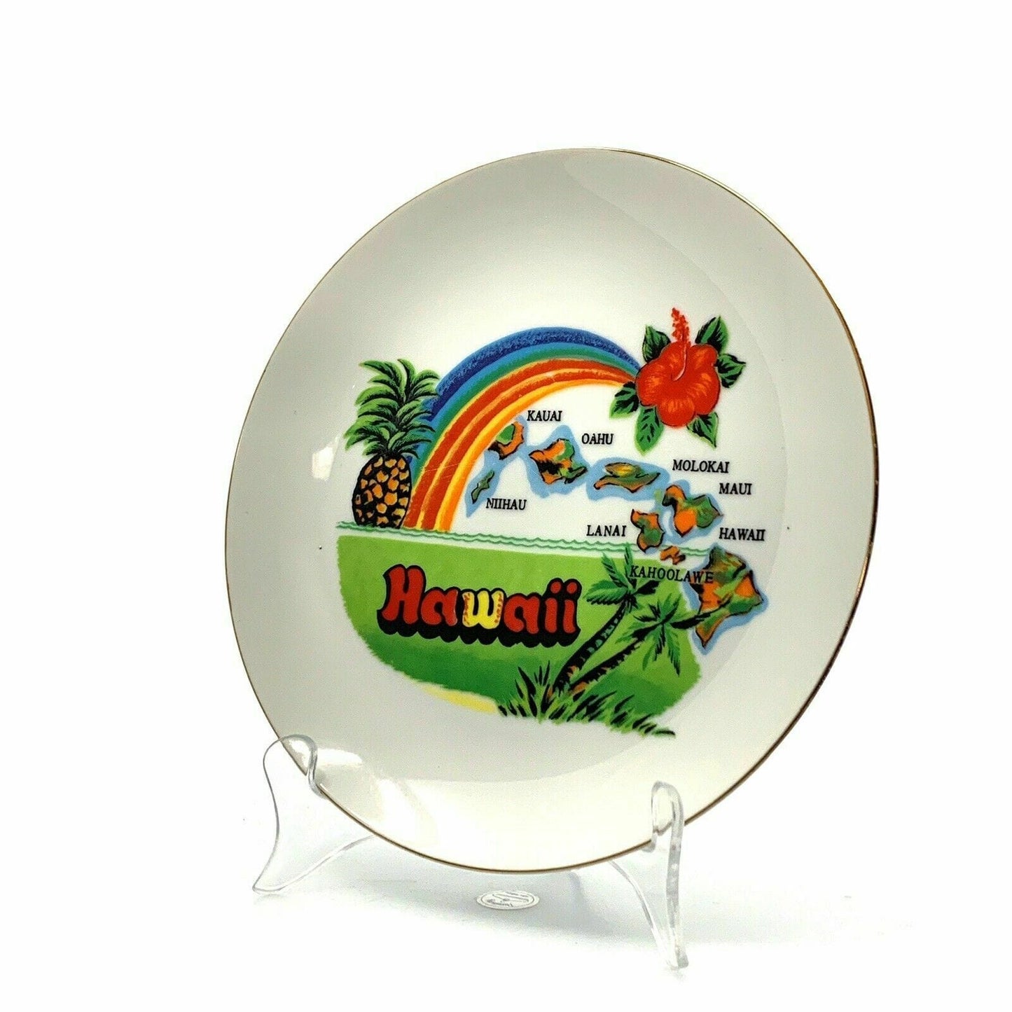 State Of Hawaii Souvenir Collectible Plate, White - 9.5”