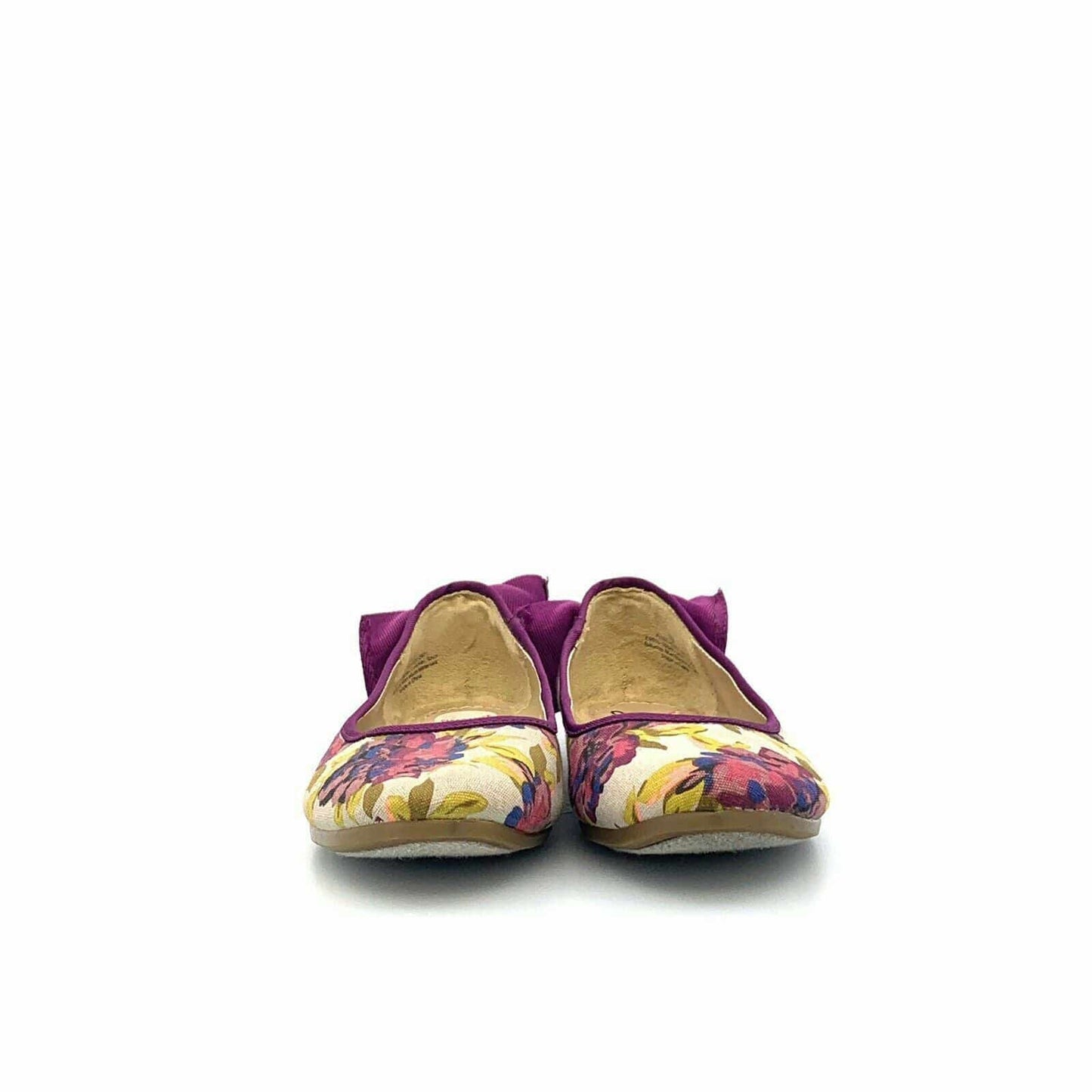 Libby Edelman Women Alize Floral Print Flat Size 6M Bow On Heel Purple