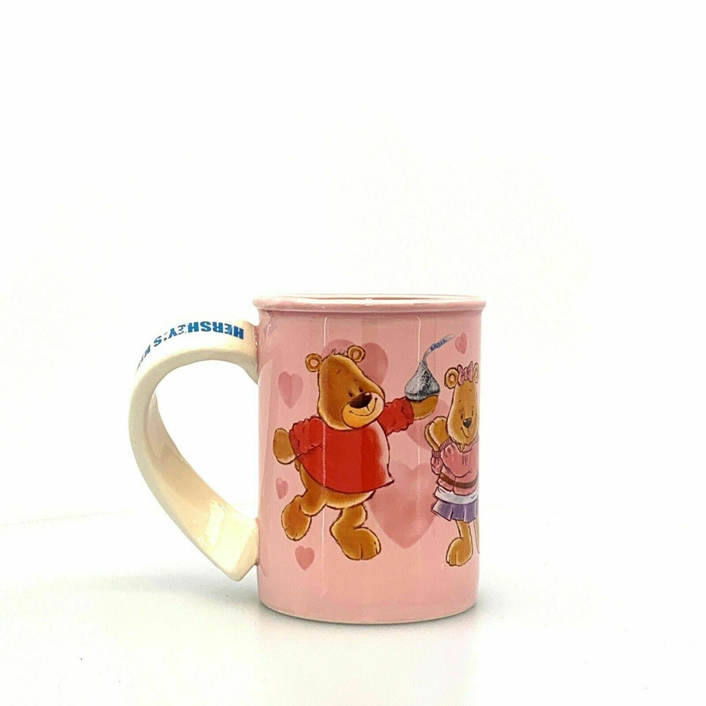 Hershey's Kisses Swirl Pink Bear Valentine Chocolate Heart Coffee Mug Cup Love