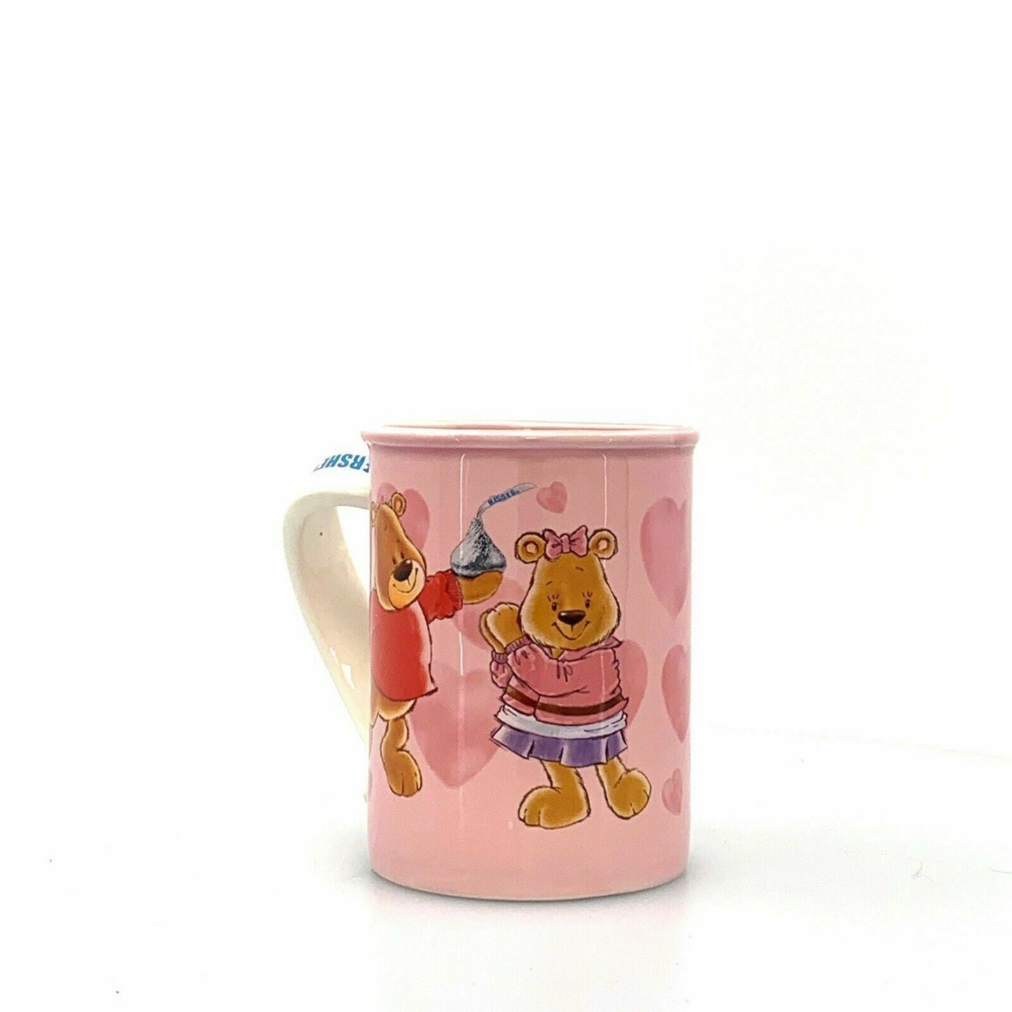 Hershey's Kisses Swirl Pink Bear Valentine Chocolate Heart Coffee Mug Cup Love