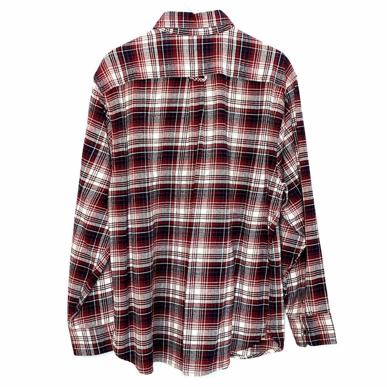 Jachs Mens Size XL Red Black Plaid Flannel Shirt Button Up Heavy Long Sleeve