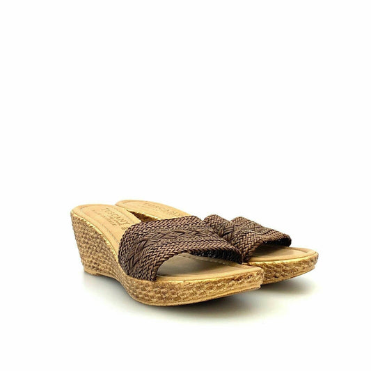 Tuscany By Easy Street Womens Woven Lightweight Wedge Heel Sandals, Brown - 9N