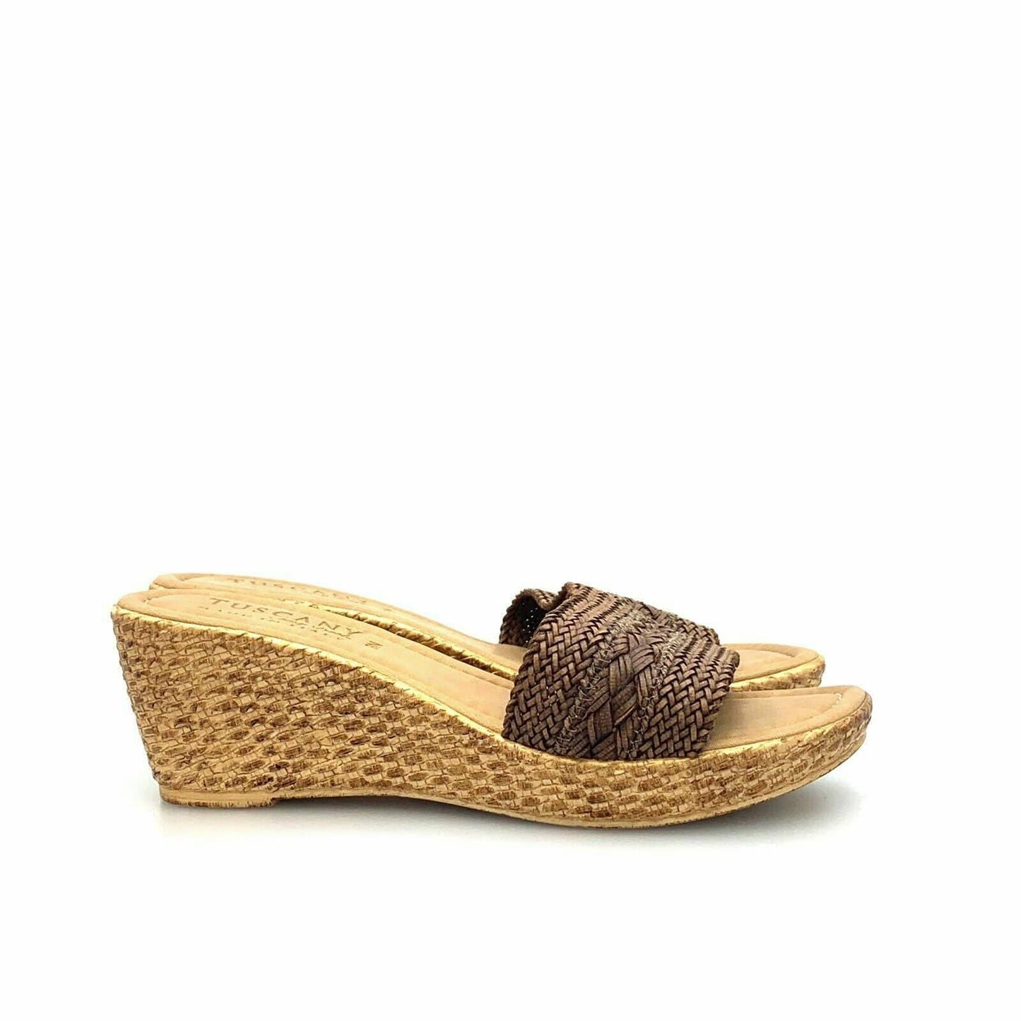 Tuscany By Easy Street Womens Woven Lightweight Wedge Heel Sandals, Brown - 9N