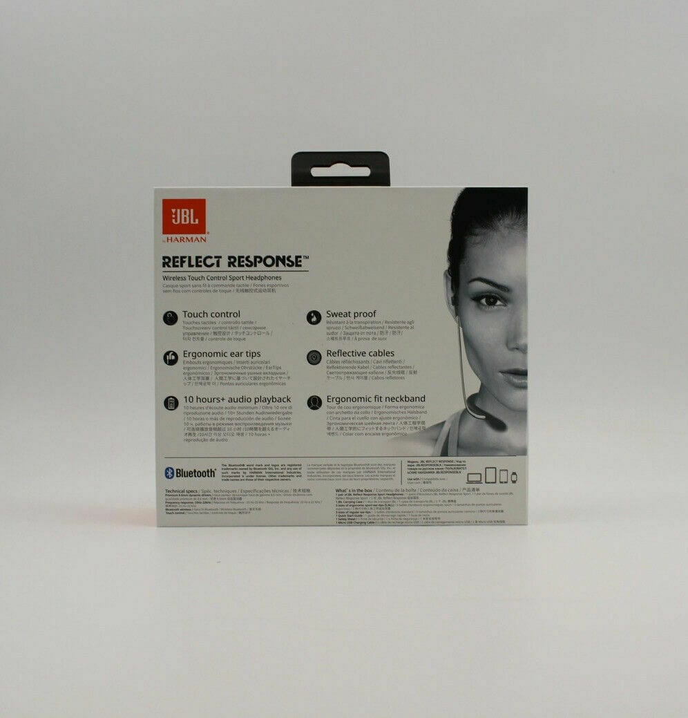 JBL Harman Reflect Response Wireless Sport Headphones with Touch Control in Blue
