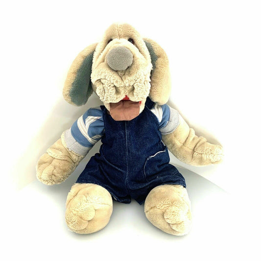 Ganzbros | Wrinkles The Dog Stuffed Animal Plush Hand Puppet | Pre-Owned | Vintage