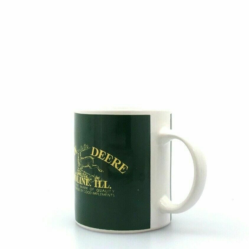 John Deere White Green Coffee Cup Mug “MOLINE ILL” 12 Oz